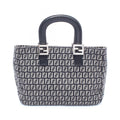 Fendi Tote Zucca Beige Black Canvas Leather Zucchino Handbag