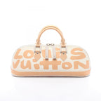 Louis Vuitton Handbag Alma Horizontal Monogram Graffiti White Beige Leather