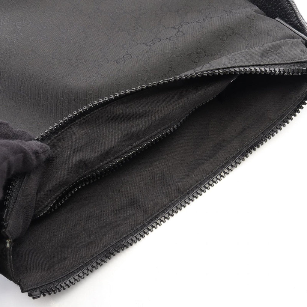Gucci Shoulder Bag GG Pattern Black Leather Nylon — view 7
