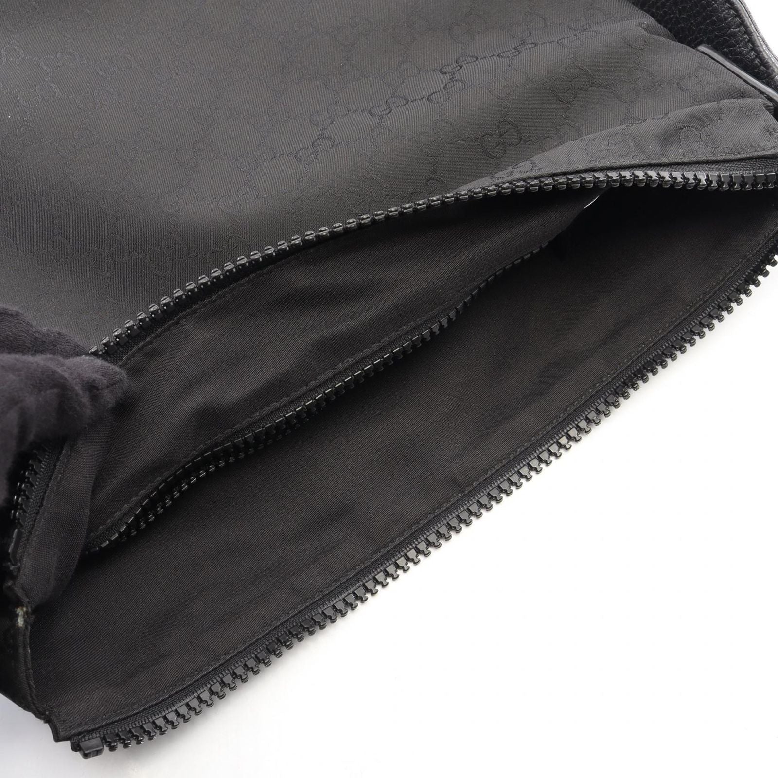 Gucci Shoulder Bag GG Pattern Black Leather Nylon — view 7