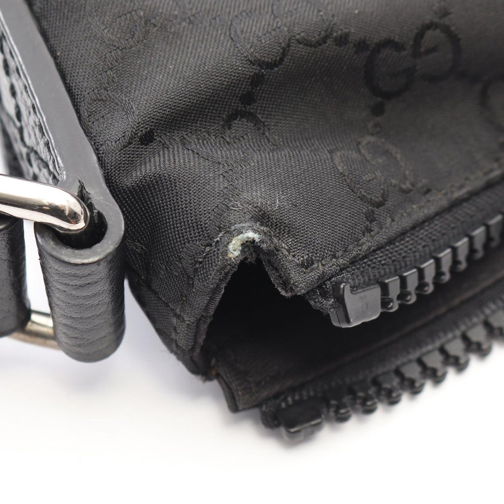 Gucci Shoulder Bag GG Pattern Black Leather Nylon — view 6