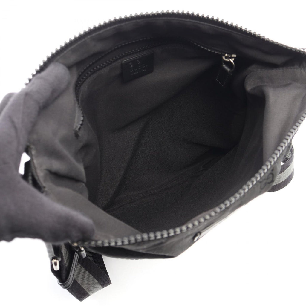 Gucci Shoulder Bag GG Pattern Black Leather Nylon — view 3
