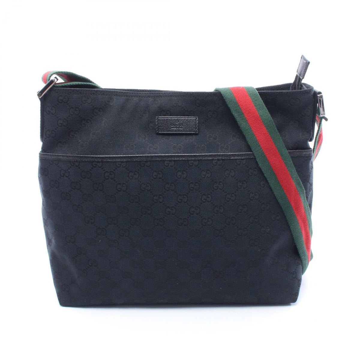 Gucci Shoulder Bag GG Canvas Sherry Line Black