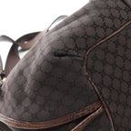 Celine Handbag Bittersweet Macadam Croco Embossed Dark Brown Canvas Leather — view 7