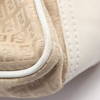 Fendi Shoulder Bag Micro FF Beige White Canvas Leather — view 6