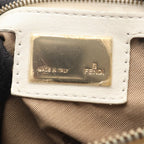 Fendi Shoulder Bag Micro FF Beige White Canvas Leather — view 4