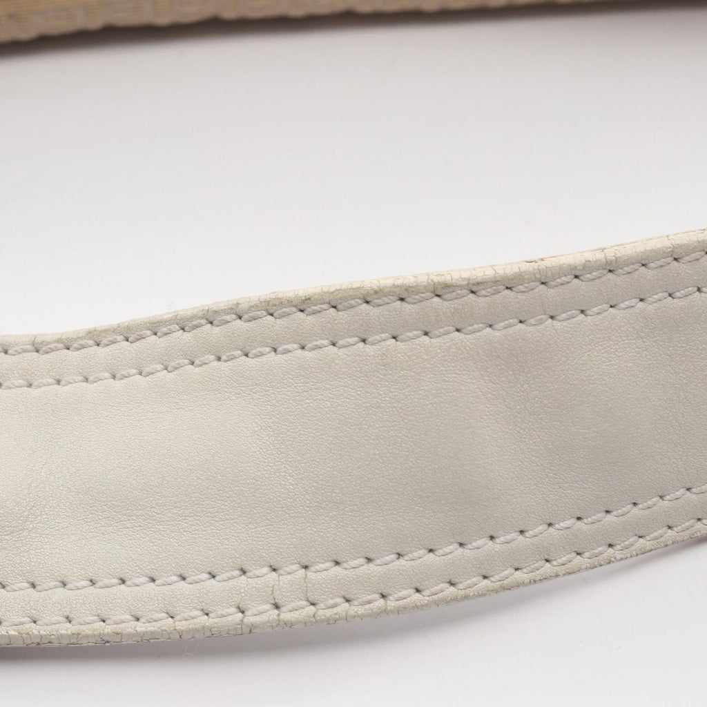Fendi Shoulder Bag Micro FF Beige White Canvas Leather — view 8