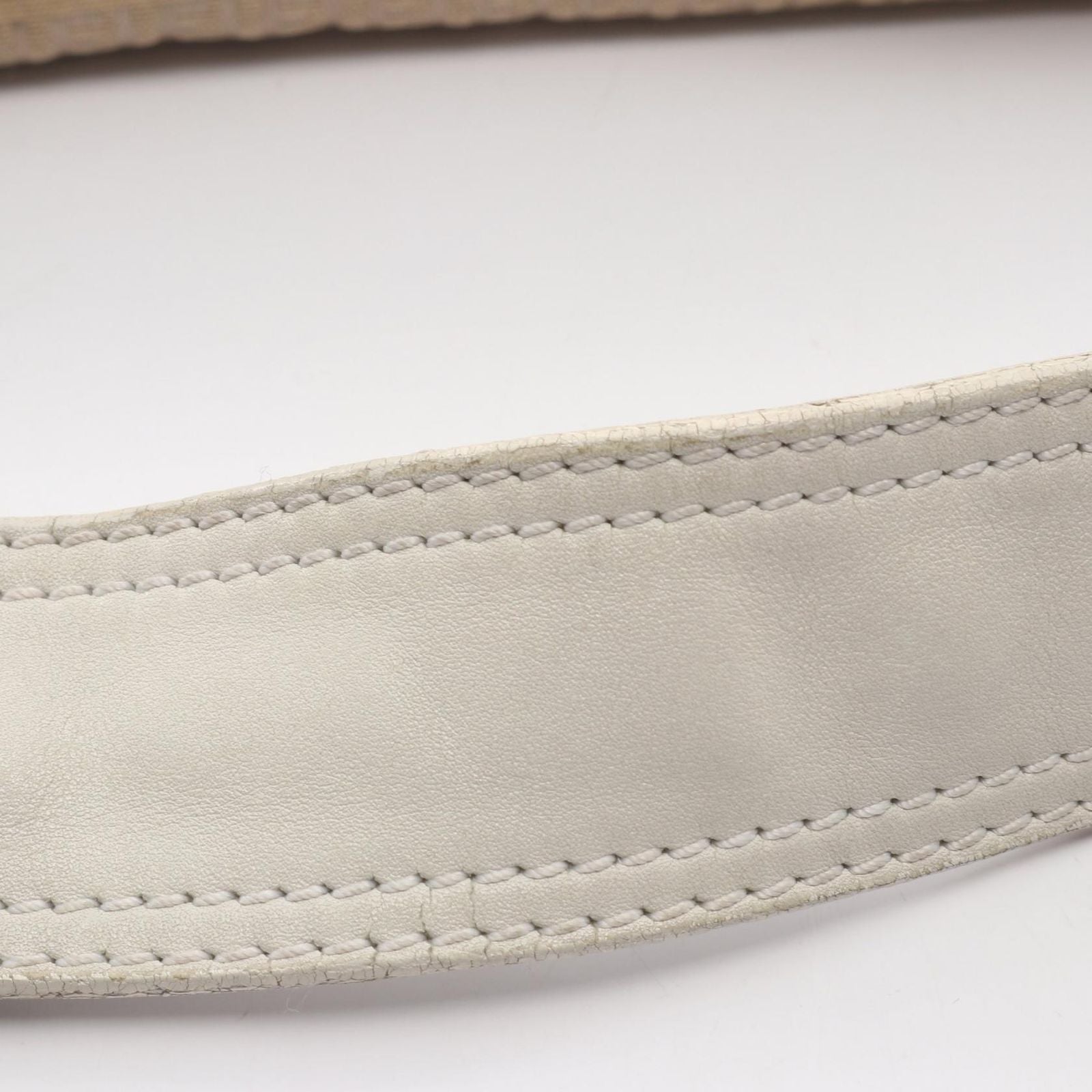 Fendi Shoulder Bag Micro FF Beige White Canvas Leather — view 8
