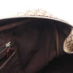 Celine Boston Bag Macadam 2-Way Beige Dark Brown Canvas Leather — view 5