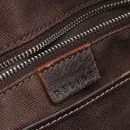 Celine Boston Bag Macadam 2-Way Beige Dark Brown Canvas Leather — view 4