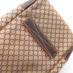 Celine Boston Bag Macadam 2-Way Beige Dark Brown Canvas Leather — view 7
