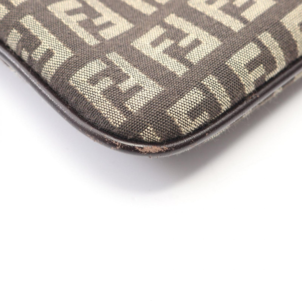 Fendi Shoulder Bag Zucchino Brown Canvas Leather — view 7