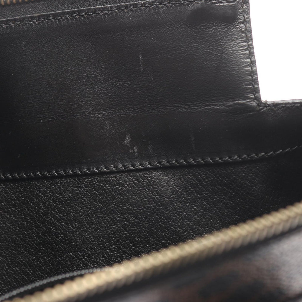 Celine Handbag Macadam Dark Brown Canvas Leather Tote — view 5
