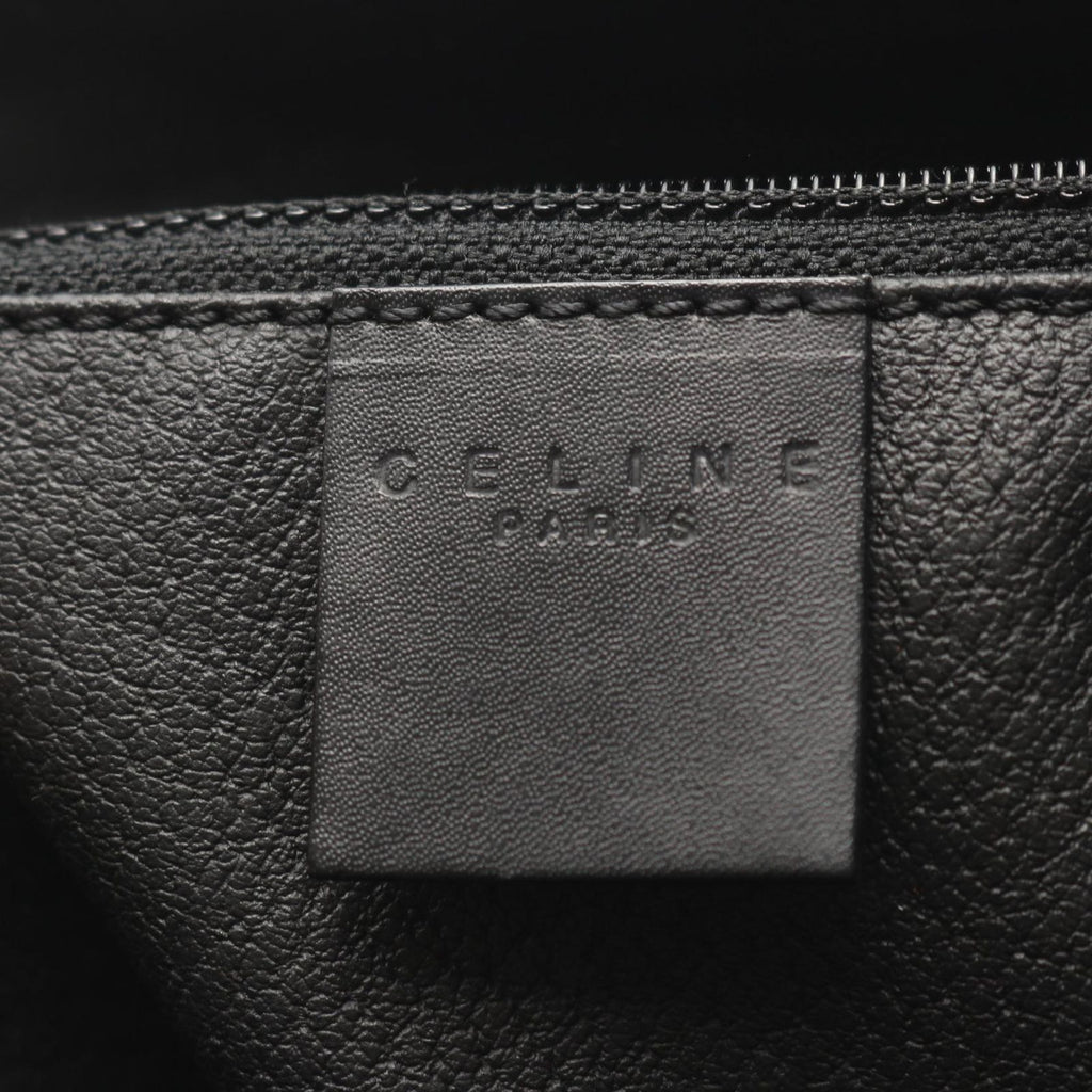 Celine Handbag Macadam Dark Brown Canvas Leather Tote — view 4
