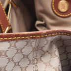 Celine Handbag Macadam Beige Brown Canvas Leather — view 5