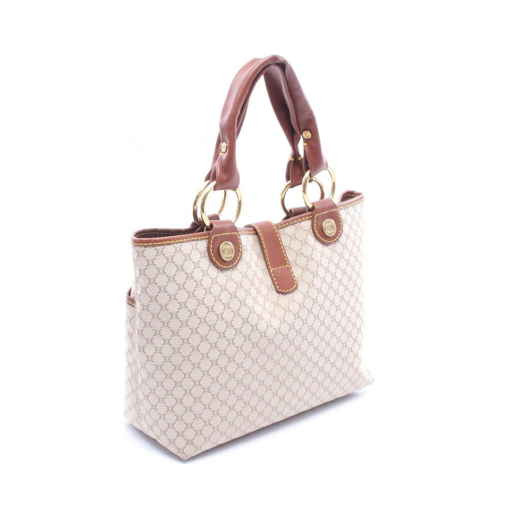 Celine Handbag Macadam Beige Brown Canvas Leather — view 2