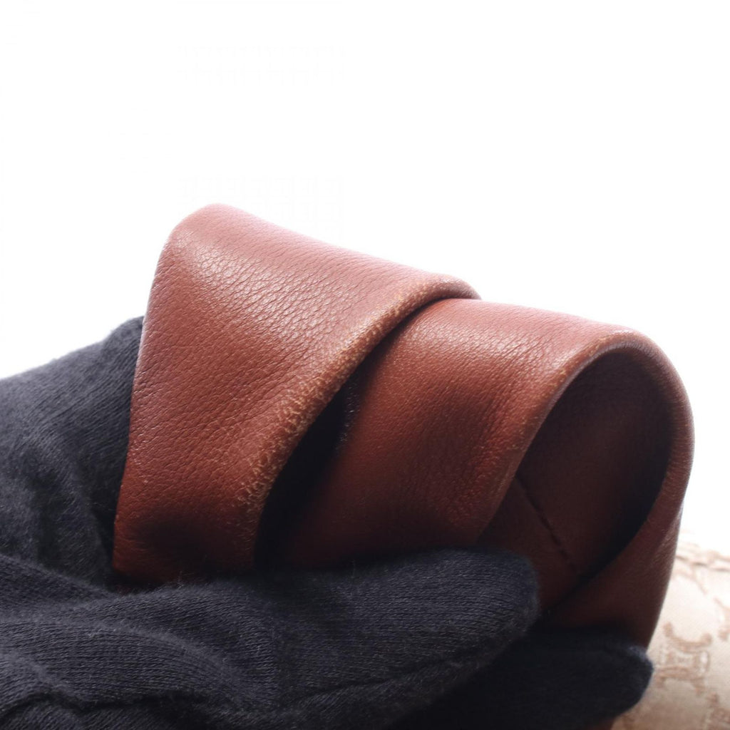 Celine Handbag Macadam Beige Brown Canvas Leather — view 6