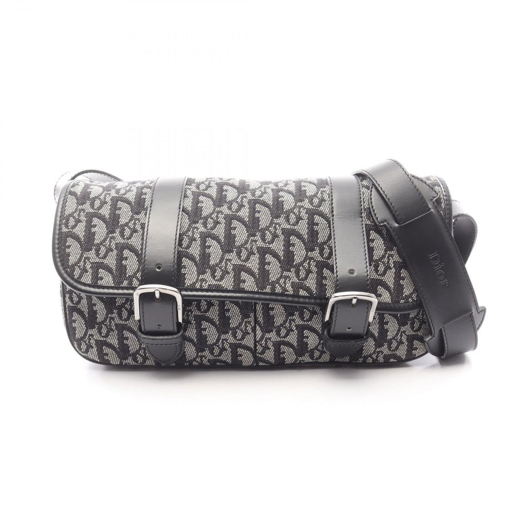 Dior Shoulder Bag Trotter Navy Canvas Leather