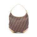 Fendi Shoulder Bag Zucca Brown Canvas Leather