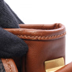 Saint Laurent Yves Shoulder Bag Brown Canvas Leather Triangle Logo — view 5