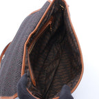 Saint Laurent Yves Shoulder Bag Brown Canvas Leather Triangle Logo — view 3