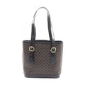 Celine Tote Macadam Dark Brown Canvas Leather
