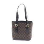 Celine Tote Macadam Dark Brown Canvas Leather