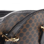 Celine Tote Macadam Dark Brown Canvas Leather — view 9