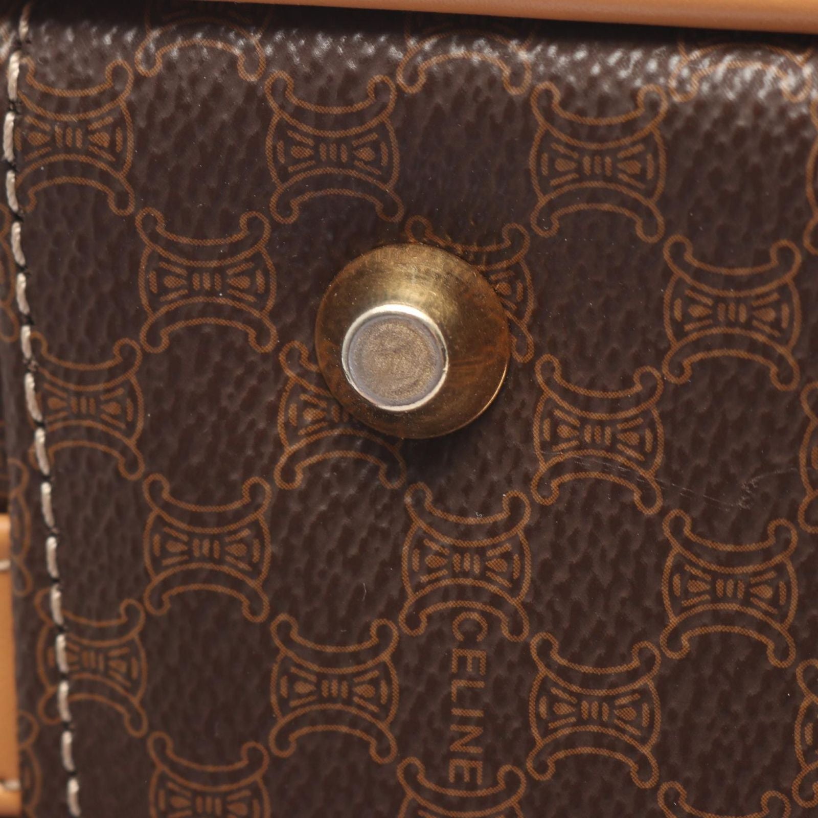 Celine Briefcase Macadam Dark Brown Canvas Leather 2-Way — view 8