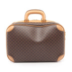 Celine Briefcase Macadam Dark Brown Canvas Leather 2-Way