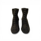 Hermes Jenna Boots Short Shoes Knit Schneer Khaki Black Exlibris — view 2