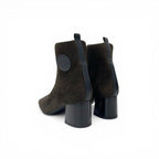 Hermes Jenna Boots Short Shoes Knit Schneer Khaki Black Exlibris — view 4