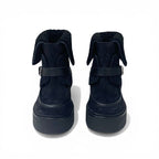 Hermes Boots Short Shoes Suede Leather Black Sheepskin — view 2
