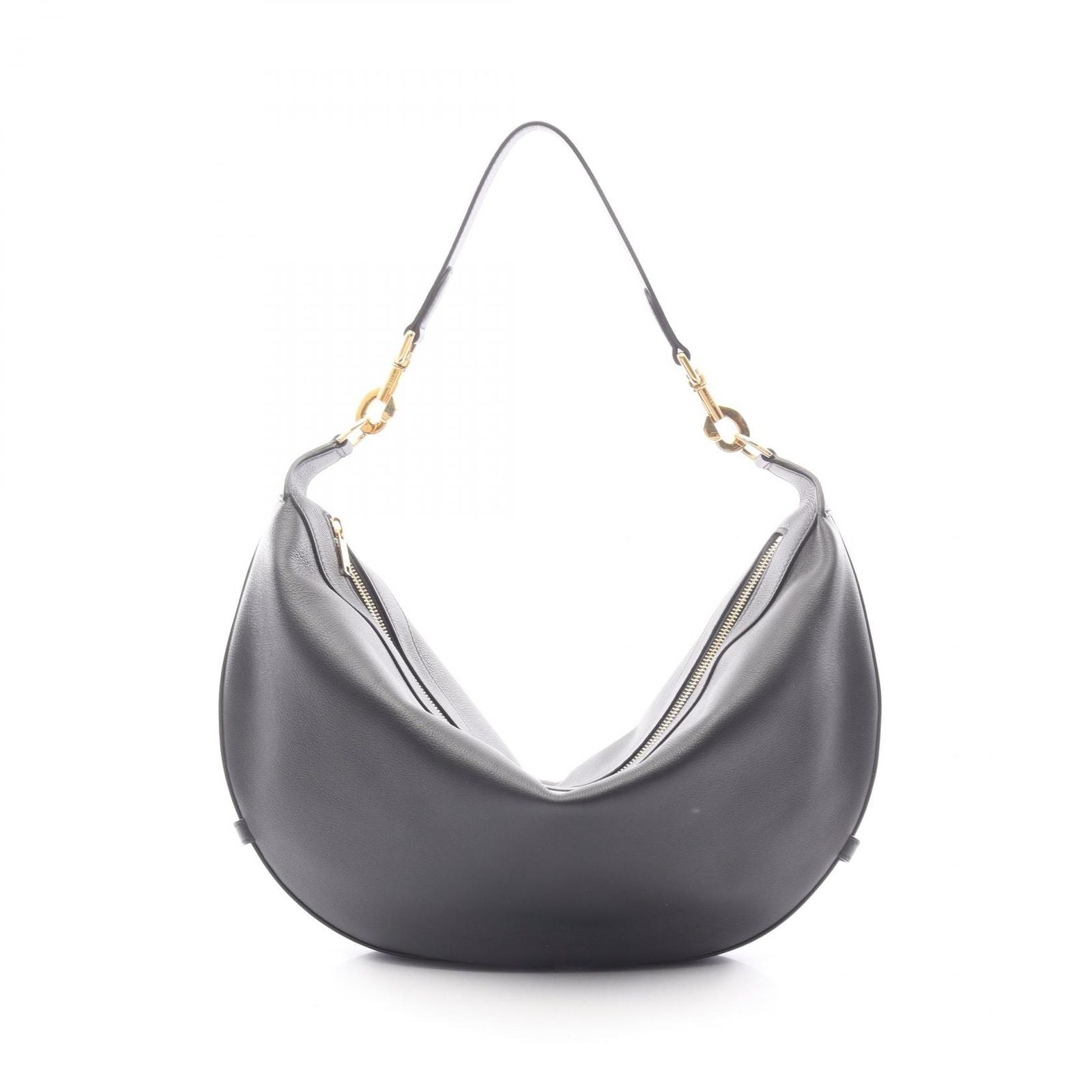 Celine Shoulder Bag Midi Amendre Black Leather