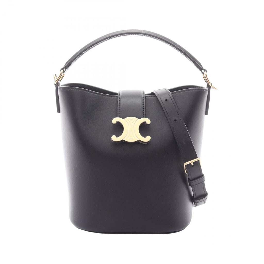 Celine Handbag Small Louis Bucket 2-Way Black Leather Small