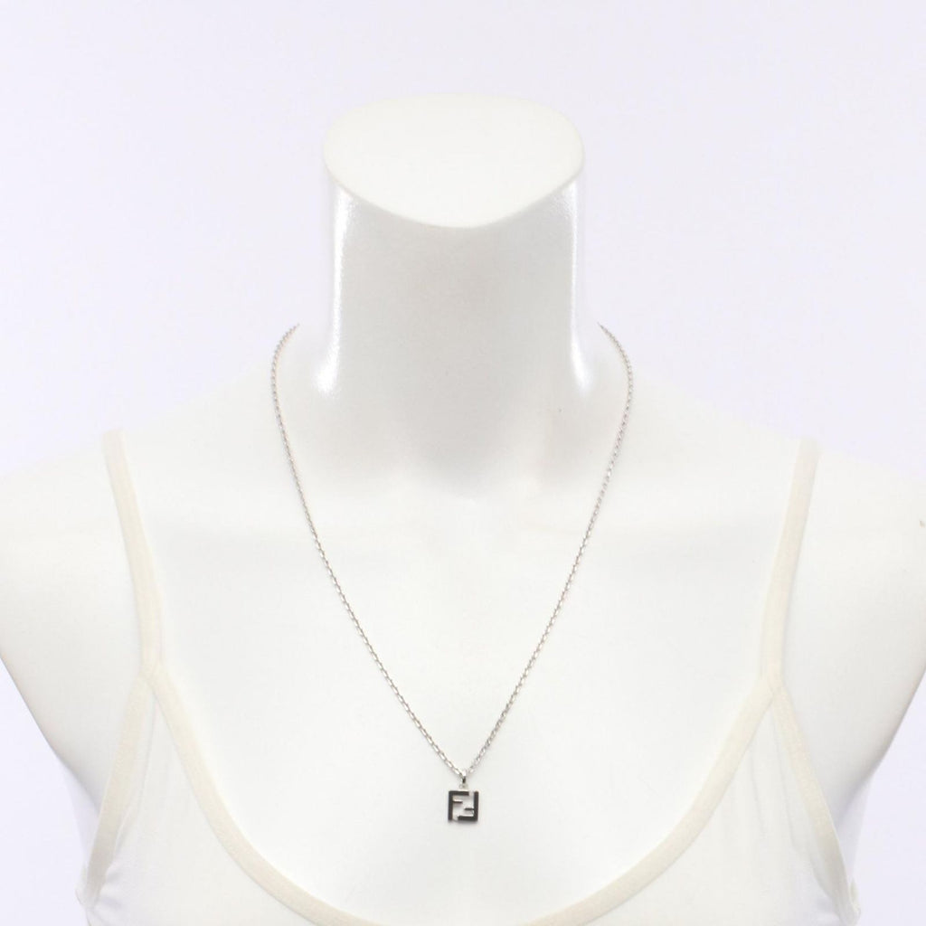 Fendi Necklace FF Black Silver Stainless Steel — view 5