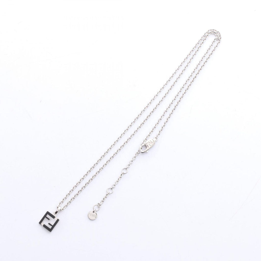 Fendi Necklace FF Black Silver Stainless Steel — view 3