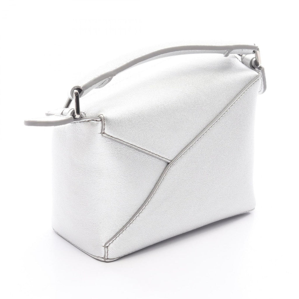 Loewe Handbag Puzzle Bag Mini 2-Way Silver Leather Edge — view 2