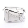 Loewe Handbag Puzzle Bag Mini 2-Way Silver Leather Edge