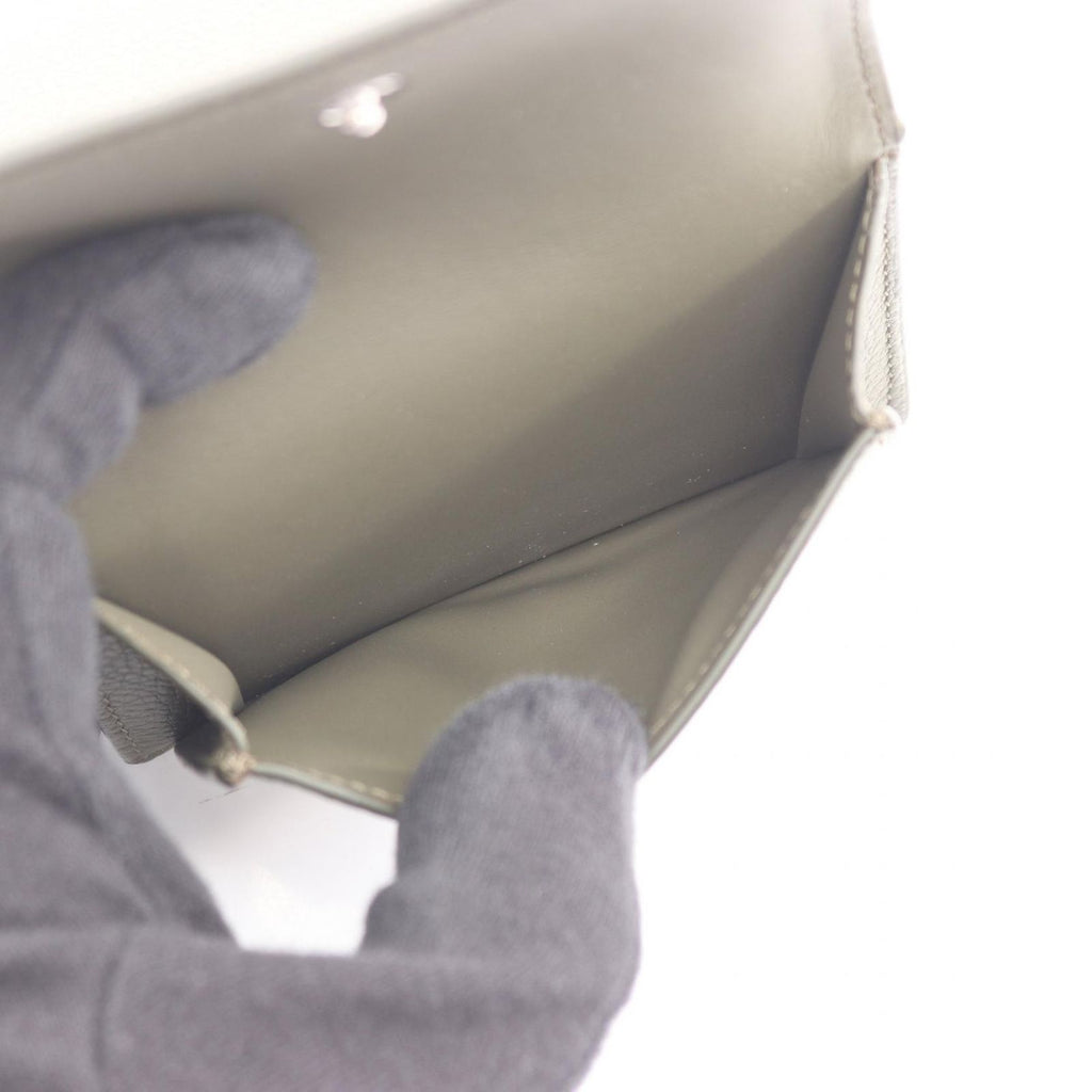 Loewe Trifold Wallet Khaki Green Leather — view 4