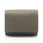 Loewe Trifold Wallet Khaki Green Leather