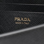 Prada Shoulder Bag Saffiano Triangle Logo Black Leather — view 4