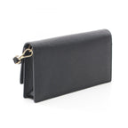 Prada Shoulder Bag Saffiano Triangle Logo Black Leather — view 2