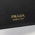 Prada Trifold Wallet Saffiano Metal Black Leather — view 5