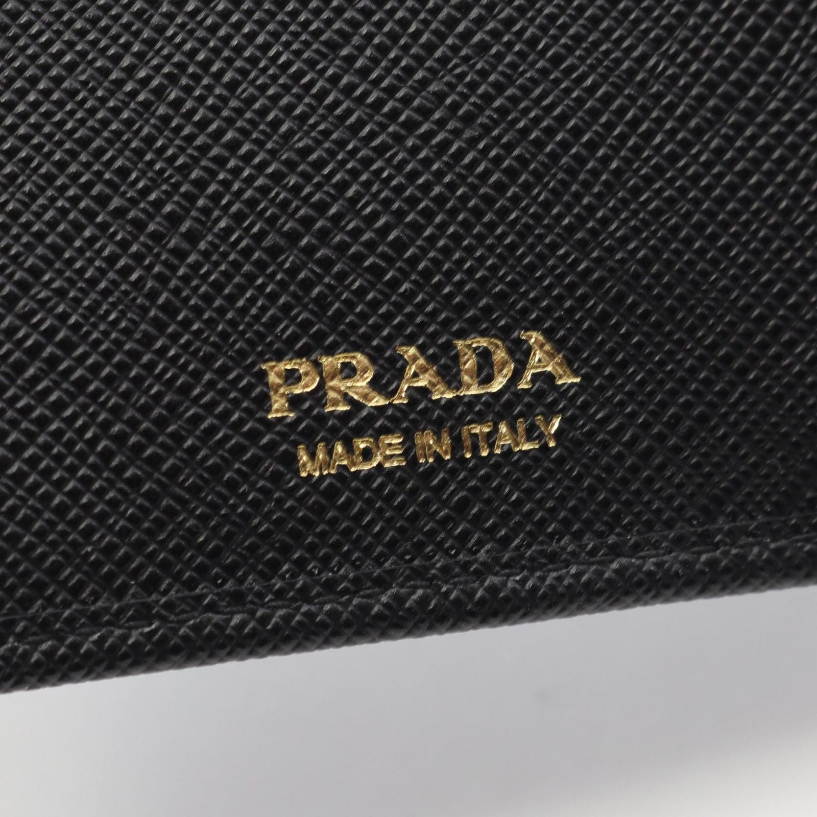 Prada Trifold Wallet Saffiano Metal Black Leather — view 5