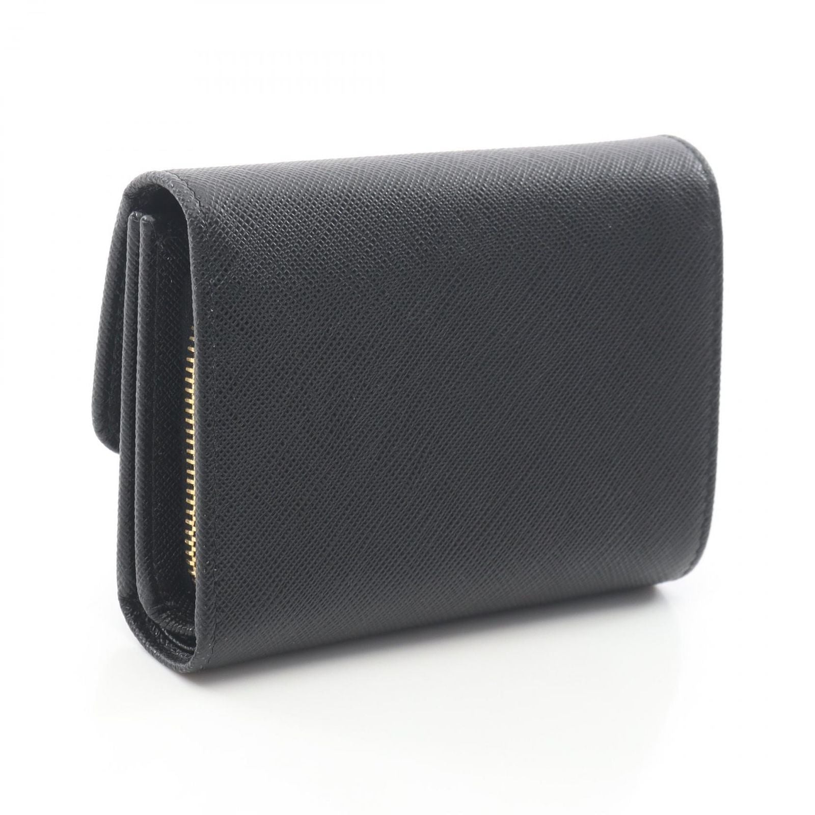 Prada Trifold Wallet Saffiano Metal Black Leather — view 2