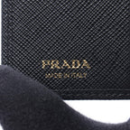 Prada Bifold Wallet Saffiano Triang Black Leather — view 5