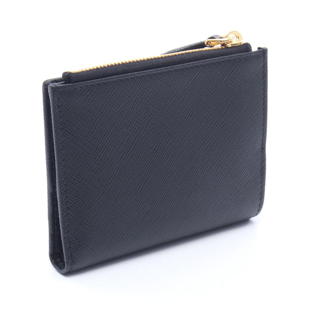 Prada Bifold Wallet Saffiano Triang Black Leather — view 2