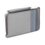 Loewe Coin Case Puzzle Card Asphalt Gray Storm Blue Leather Holder — view 2