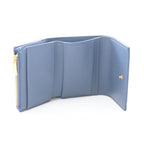 Dior Trifold Wallet Jolie Hibiscus Cannage Blue Leather — view 3